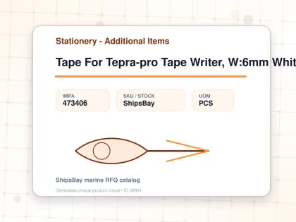 Tape For Tepra-pro Tape Writer, W:6mm White With Blue Letter - Stationery - Additional Items - IMPA 473406 - UOM PCS