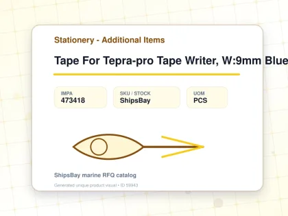 Tape For Tepra-pro Tape Writer, W:9mm Blue With Black Letter - Stationery - Additional Items - IMPA 473418 - UOM PCS
