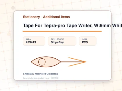Tape For Tepra-pro Tape Writer, W:9mm White With Blue Letter - Stationery - Additional Items - IMPA 473413 - UOM PCS