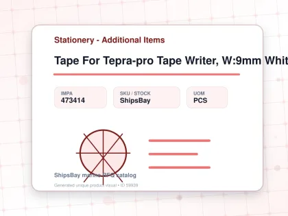 Tape For Tepra-pro Tape Writer, W:9mm White With Red Letter - Stationery - Additional Items - IMPA 473414 - UOM PCS