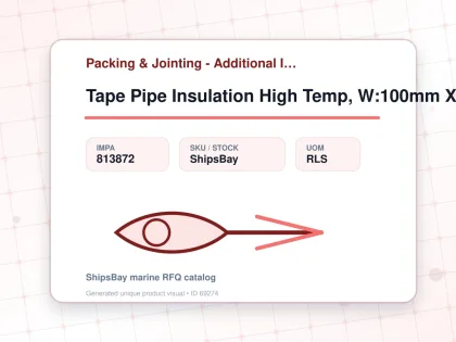 Tape Pipe Insulation High Temp, W:100mm X L:3.3mtr - Packing & Jointing - Additional Items - IMPA 813872 - UOM RLS