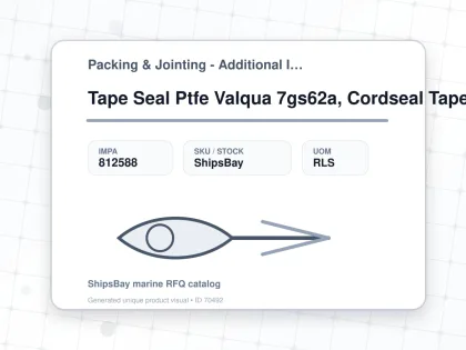 Tape Seal Ptfe Valqua 7gs62a, Cordseal Tape 50x2.0mmx5mtr - Packing & Jointing - Additional Items - IMPA 812588 - UOM RLS