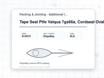Tape Seal Ptfe Valqua 7gs66a, Cordseal Oval 12x5.0mmx5mtr - Packing & Jointing - Additional Items - IMPA 812574 - UOM RLS
