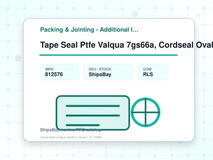 Tape Seal Ptfe Valqua 7gs66a, Cordseal Oval 20x6.0mmx5mtr - Packing & Jointing - Additional Items - IMPA 812576 - UOM RLS