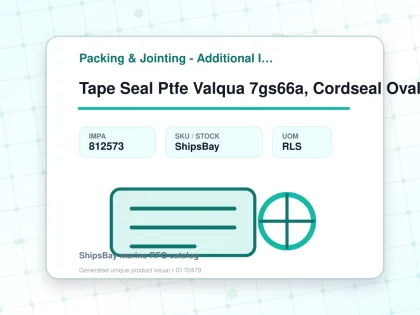 Tape Seal Ptfe Valqua 7gs66a, Cordseal Oval 9x4.0mmx8mtr - Packing & Jointing - Additional Items - IMPA 812573 - UOM RLS
