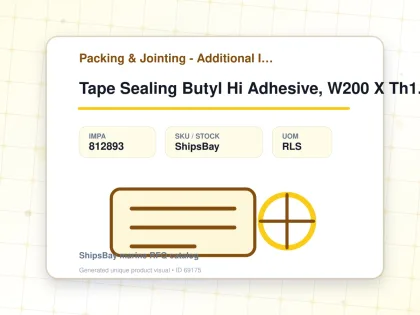 Tape Sealing Butyl Hi Adhesive, W200 X Th1.0mm X 10mtr - Packing & Jointing - Additional Items - IMPA 812893 - UOM RLS