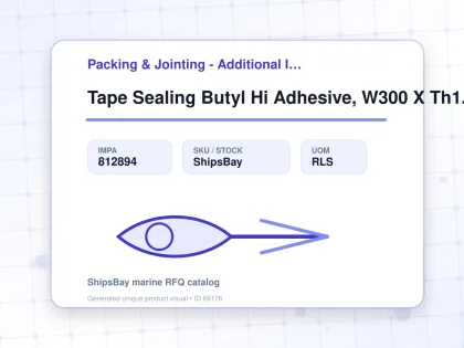 Tape Sealing Butyl Hi Adhesive, W300 X Th1.0mm X 10mtr - Packing & Jointing - Additional Items - IMPA 812894 - UOM RLS