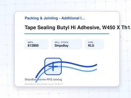 Tape Sealing Butyl Hi Adhesive, W450 X Th1.0mm X 10mtr - Packing & Jointing - Additional Items - IMPA 812895 - UOM RLS