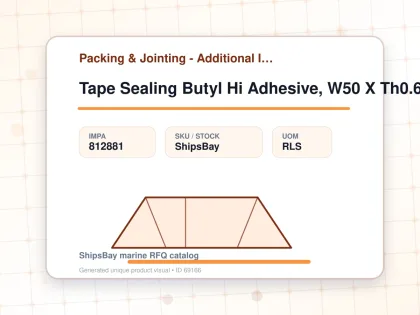 Tape Sealing Butyl Hi Adhesive, W50 X Th0.6mm X 10mtr - Packing & Jointing - Additional Items - IMPA 812881 - UOM RLS
