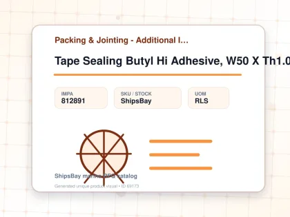 Tape Sealing Butyl Hi Adhesive, W50 X Th1.0mm X 10mtr - Packing & Jointing - Additional Items - IMPA 812891 - UOM RLS