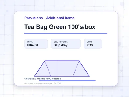 Tea Bag Green 100's/box - Provisions - Additional Items - IMPA 004258 - UOM PCS