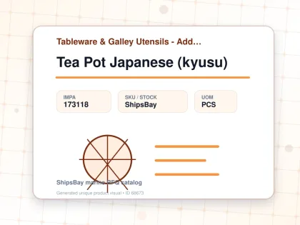 Tea Pot Japanese (kyusu) - Tableware & Galley Utensils - Additional Items - IMPA 173118 - UOM PCS