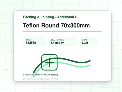 Teflon Round 70x300mm - Packing & Jointing - Additional Items - IMPA 812530 - UOM LGH