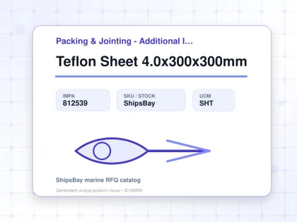 Teflon Sheet 4.0x300x300mm - Packing & Jointing - Additional Items - IMPA 812539 - UOM SHT