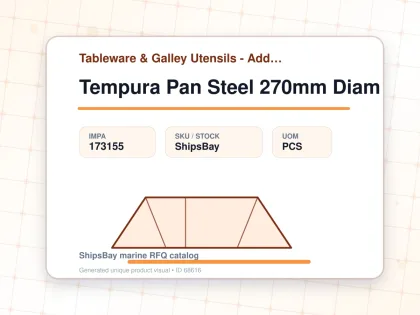 Tempura Pan Steel 270mm Diam - Tableware & Galley Utensils - Additional Items - IMPA 173155 - UOM PCS