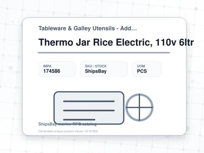 Thermo Jar Rice Electric, 110v 6ltr - Tableware & Galley Utensils - Additional Items - IMPA 174586 - UOM PCS