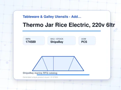 Thermo Jar Rice Electric, 220v 6ltr - Tableware & Galley Utensils - Additional Items - IMPA 174589 - UOM PCS