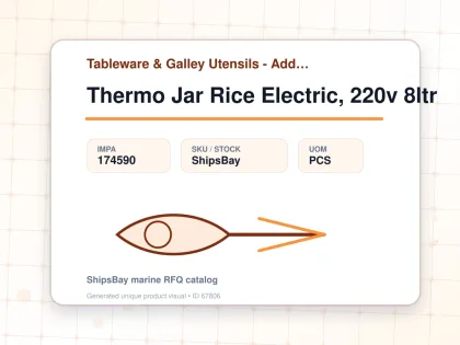 Thermo Jar Rice Electric, 220v 8ltr - Tableware & Galley Utensils - Additional Items - IMPA 174590 - UOM PCS