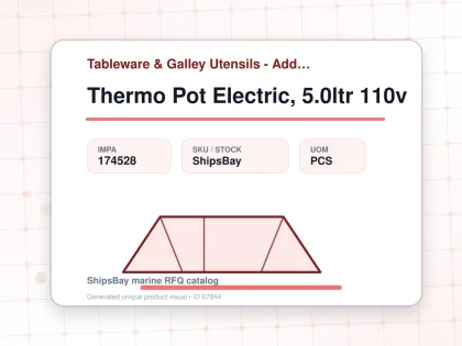 Thermo Pot Electric, 5.0ltr 110v - Tableware & Galley Utensils - Additional Items - IMPA 174528 - UOM PCS