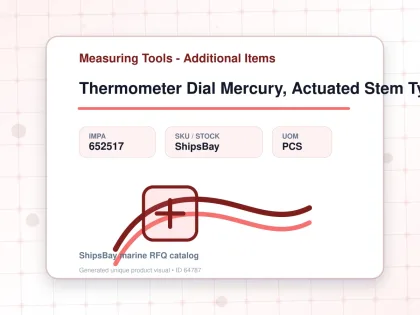 Thermometer Dial Mercury, Actuated Stem Type W/detail - Measuring Tools - Additional Items - IMPA 652517 - UOM PCS