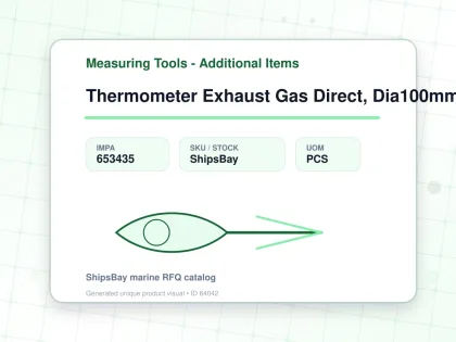 Thermometer Exhaust Gas Direct, Dia100mm Bottom Mount200mm 1/2 - Measuring Tools - Additional Items - IMPA 653435 - UOM PCS