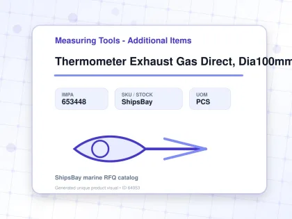 Thermometer Exhaust Gas Direct, Dia100mm Rear Mount 160mm 3/4" - Measuring Tools - Additional Items - IMPA 653448 - UOM PCS