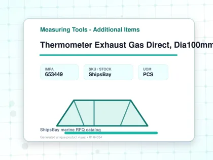 Thermometer Exhaust Gas Direct, Dia100mm Rear Mount 200mm 1/2" - Measuring Tools - Additional Items - IMPA 653449 - UOM PCS