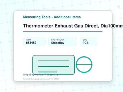 Thermometer Exhaust Gas Direct, Dia100mm Rear Mount 250mm 3/4" - Measuring Tools - Additional Items - IMPA 653452 - UOM PCS
