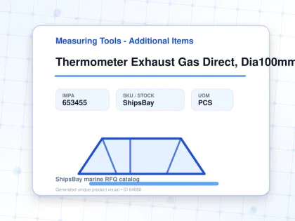 Thermometer Exhaust Gas Direct, Dia100mm Rear Mount 400mm 1/2" - Measuring Tools - Additional Items - IMPA 653455 - UOM PCS