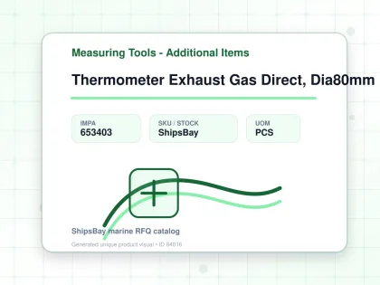 Thermometer Exhaust Gas Direct, Dia80mm Bottom Mount160mm 1/2" - Measuring Tools - Additional Items - IMPA 653403 - UOM PCS
