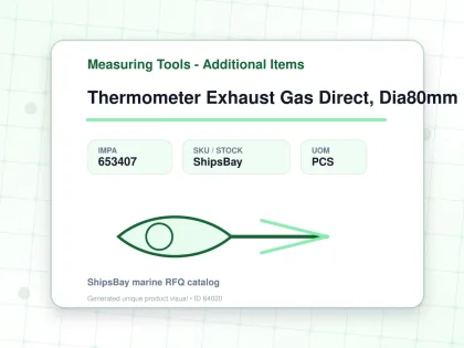 Thermometer Exhaust Gas Direct, Dia80mm Bottom Mount250mm 1/2" - Measuring Tools - Additional Items - IMPA 653407 - UOM PCS