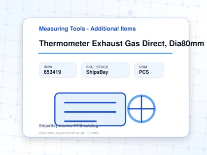 Thermometer Exhaust Gas Direct, Dia80mm Rear Mount L200mm 1/2" - Measuring Tools - Additional Items - IMPA 653419 - UOM PCS