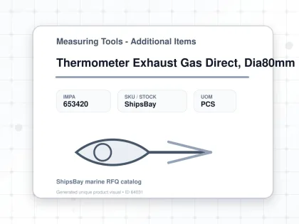 Thermometer Exhaust Gas Direct, Dia80mm Rear Mount L200mm 3/4" - Measuring Tools - Additional Items - IMPA 653420 - UOM PCS