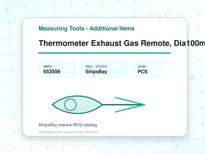 Thermometer Exhaust Gas Remote, Dia100mm Wall Mount200mm 3/4" - Measuring Tools - Additional Items - IMPA 653556 - UOM PCS