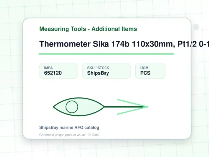 Thermometer Sika 174b 110x30mm, Pt1/2 0-160deg.c 160mm-stem - Measuring Tools - Additional Items - IMPA 652120 - UOM PCS