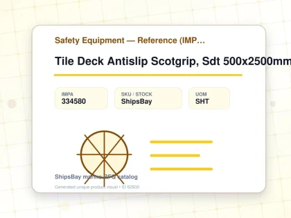 Tile Deck Antislip Scotgrip, Sdt 500x2500mm Safeyellow Fine - Safety Equipment — Reference (IMPA) - IMPA 334580 - UOM SHT