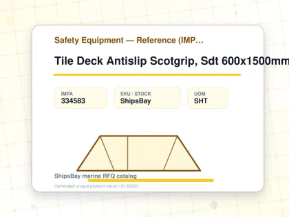 Tile Deck Antislip Scotgrip, Sdt 600x1500mm Safeyellow Fine - Safety Equipment — Reference (IMPA) - IMPA 334583 - UOM SHT