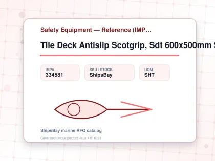 Tile Deck Antislip Scotgrip, Sdt 600x500mm Safe Yellow Fine - Safety Equipment — Reference (IMPA) - IMPA 334581 - UOM SHT