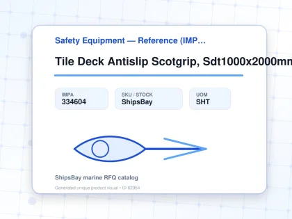 Tile Deck Antislip Scotgrip, Sdt1000x2000mm Safeyellow Fine - Safety Equipment — Reference (IMPA) - IMPA 334604 - UOM SHT