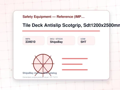 Tile Deck Antislip Scotgrip, Sdt1200x2500mm Safeyellow Fine - Safety Equipment — Reference (IMPA) - IMPA 334610 - UOM SHT