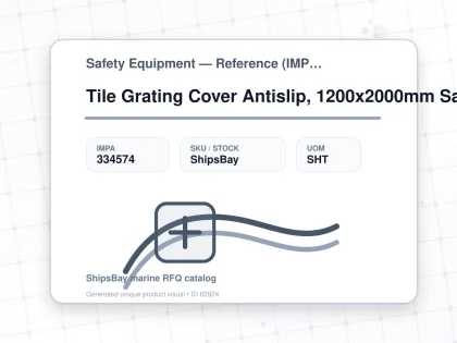 Tile Grating Cover Antislip, 1200x2000mm Safety Yellow Fine - Safety Equipment — Reference (IMPA) - IMPA 334574 - UOM SHT