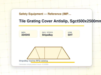 Tile Grating Cover Antislip, Sgct500x2500mm Safeyellow Fine - Safety Equipment — Reference (IMPA) - IMPA 334545 - UOM SHT