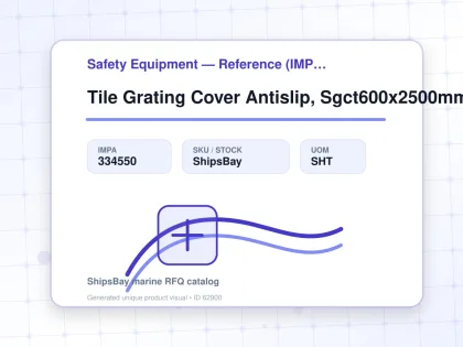 Tile Grating Cover Antislip, Sgct600x2500mm Safeyellow Fine - Safety Equipment — Reference (IMPA) - IMPA 334550 - UOM SHT
