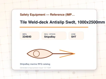 Tile Weld-deck Antislip Swdt, 1000x2500mm Safety Yellow Fine - Safety Equipment — Reference (IMPA) - IMPA 334640 - UOM SHT