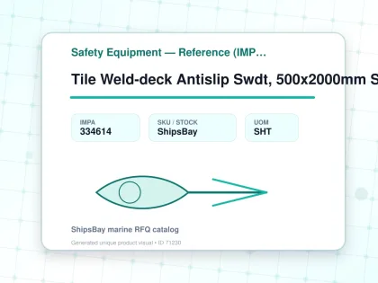 Tile Weld-deck Antislip Swdt, 500x2000mm Safety Yellow Fine - Safety Equipment — Reference (IMPA) - IMPA 334614 - UOM SHT