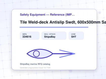 Tile Weld-deck Antislip Swdt, 600x500mm Safety Yellow Fine - Safety Equipment — Reference (IMPA) - IMPA 334616 - UOM SHT