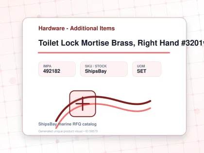 Toilet Lock Mortise Brass, Right Hand #3201wc - Hardware - Additional Items - IMPA 492182 - UOM SET