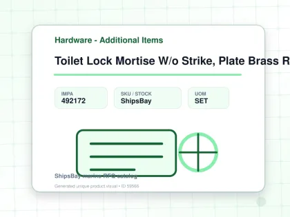 Toilet Lock Mortise W/o Strike, Plate Brass Right Hand #3596 - Hardware - Additional Items - IMPA 492172 - UOM SET