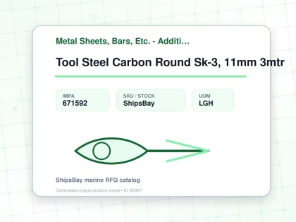 Tool Steel Carbon Round Sk-3, 11mm 3mtr - Metal Sheets, Bars, Etc. - Additional Items - IMPA 671592 - UOM LGH