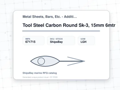 Tool Steel Carbon Round Sk-3, 15mm 6mtr - Metal Sheets, Bars, Etc. - Additional Items - IMPA 671715 - UOM LGH